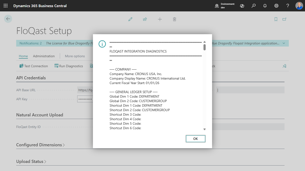 Diagnostics report output
