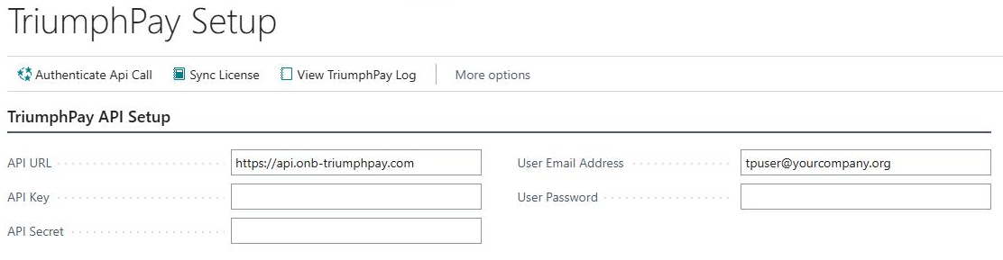 TriumphPay API Setup FastTab